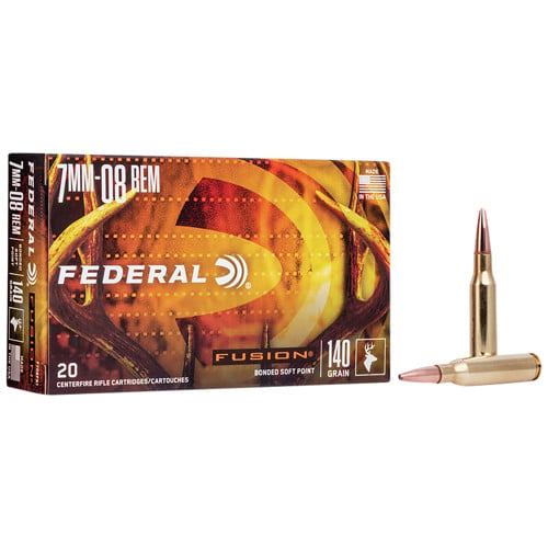 FEDERAL AMMO Fusion 7mm-08 Rem 140gr Soft Point Ammunition | 20 Rounds for sale at KYGUNCO.
