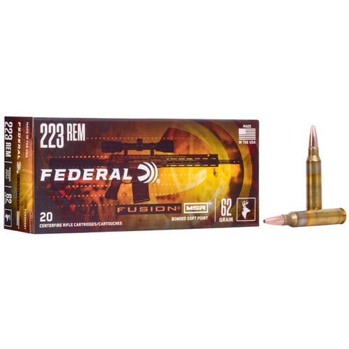 FEDERAL AMMO Fusion MSR 223 REm 62gr Soft Point Ammunition | 20 Rounds for sale at KYGUNCO.