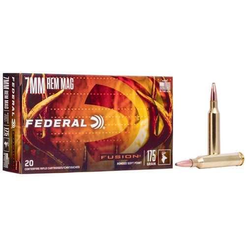 FEDERAL AMMO Fusion 7MM Rem Mag 175gr Bonded Soft Point Ammunition | 20 Rounds for sale at KYGUNCO.