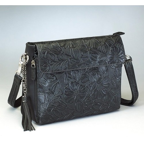 GUN TOTE'N MAMAS Tooled American Cowhide Black 10.25" for sale at KYGUNCO.