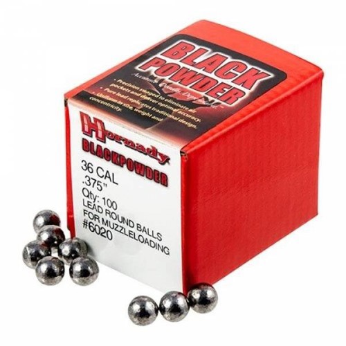 HORNADY 36 Cal .375 Lead Balls 100rd for sale at KYGUNCO.
