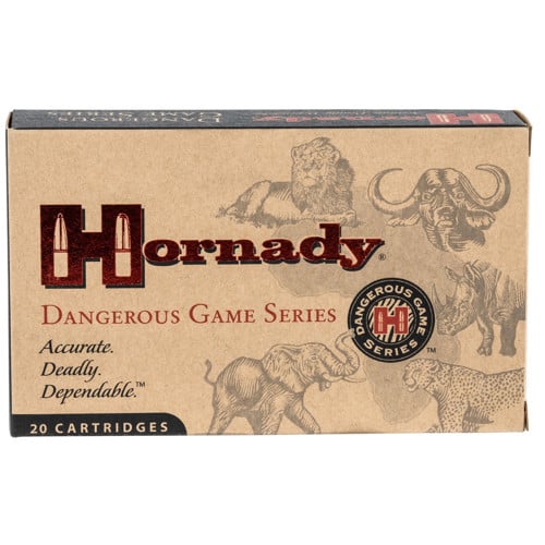 HORNADY Dangerous Game 375 Ruger 270Gr Soft Point Inter-Lock Brass Rifle Ammunition | 20 Rounds for sale at KYGUNCO.