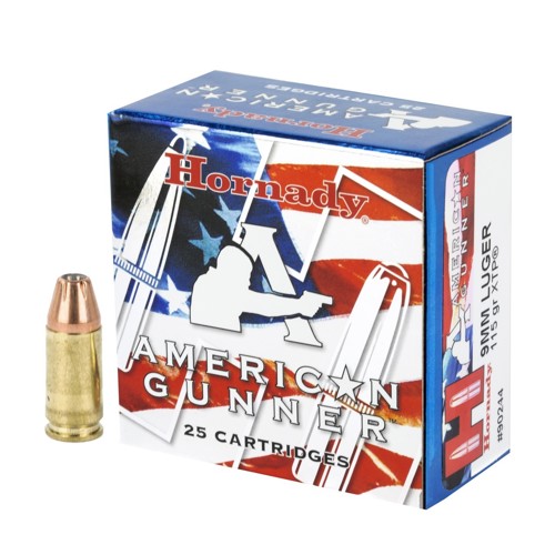 HORNADY American Gunner 9mm 115Gr XTP Brass Ammunition | 25 Round