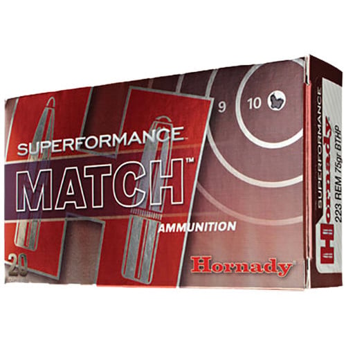 HORNADY 5.56 NATO 75Gr BTHP Superformance Match 20rd Ammo for sale at KYGUNCO.