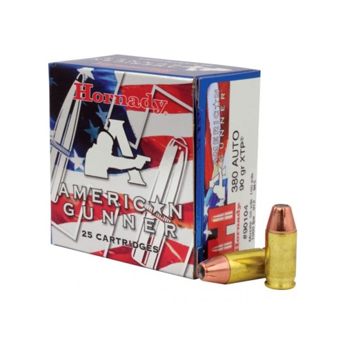 HORNADY American Gunner 380 ACP 90gr XTP Ammunition | 25 Rounds for sale at KYGUNCO.