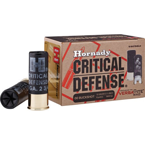 HORNADY 12Ga 00 Buckshot Critical Defense 10rd Ammo for sale at KYGUNCO.