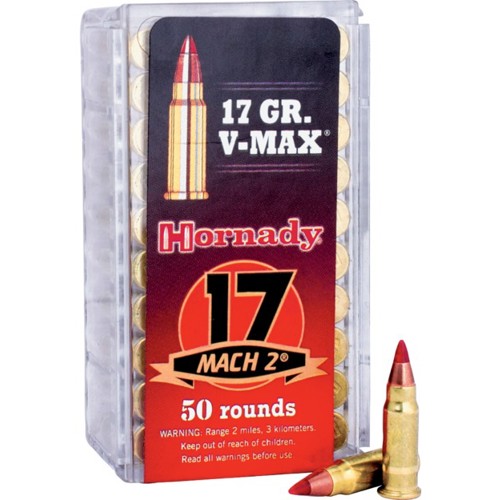 HORNADY Varmint Express 17 MACH II 17Gr V-Max Ammunition | 50 Rounds for sale at KYGUNCO.