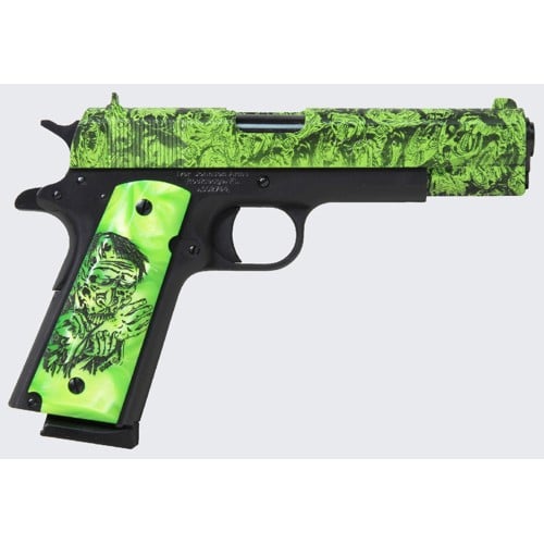 IVER JOHNSON 1911A1 Eagle LR 45 ACP 5" 8rd Pistol - Black & Green Zombie Edition for sale at KYGUNCO.