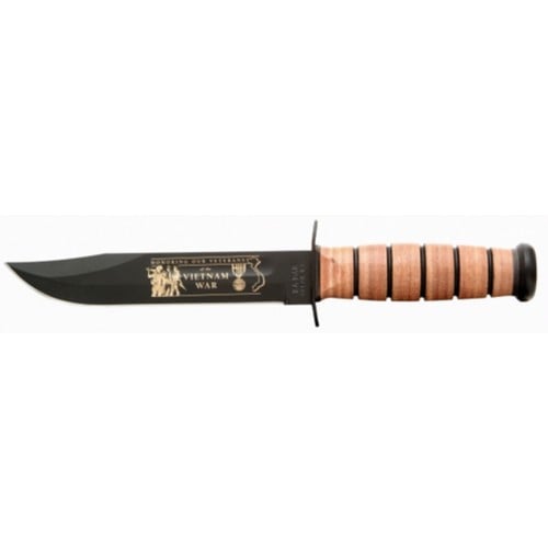 KA-BAR Vietnam USN - Engraved Brown Leather Sheath for sale at KYGUNCO.
