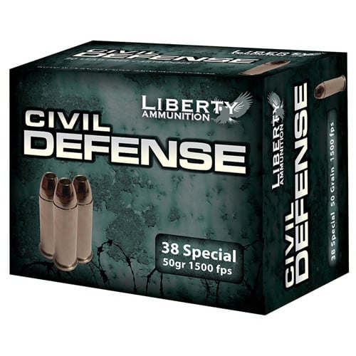 LIBERTY AMMUNITION Civil Defense 38 Special 50 gr Lead Free Hollow Point Ammunition | 20 Rounds for sale at KYGUNCO.