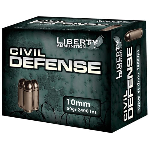 LIBERTY AMMUNITION Civil Defense 10mm Auto 60 gr Lead Free Hollow Point | 20 Rounds for sale at KYGUNCO.