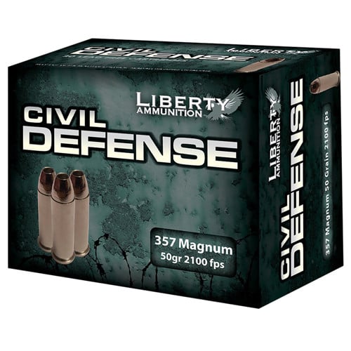 LIBERTY AMMUNITION Civil Defense 357 Mag 50gr Hollow Point Ammunition | 20 Rounds for sale at KYGUNCO.