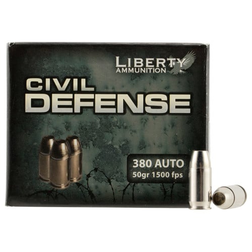 LIBERTY AMMUNITION Civil Defense 380 ACP 50 gr Lead Free Hollow Point Ammunition | 20 Rounds for sale at KYGUNCO.