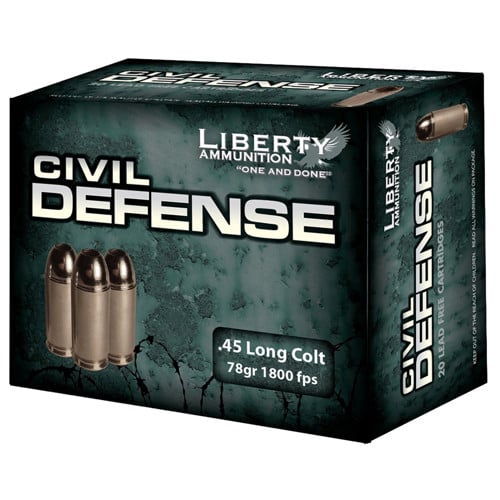 LIBERTY AMMUNITION Civil Defense 45 Colt 78 gr Lead Free Fragmenting Hollow Point | 20 Rounds for sale at KYGUNCO.