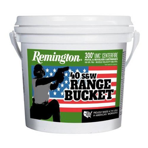 REMINGTON UMC Range Bucket 40 S&W 180gr Full Metal Jacket Ammunition | 300 Rounds for sale at KYGUNCO.