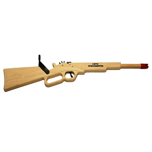 MAGNUM ENTERPRICES 1873 Winchester 28.5" 12 Shot Wooden Rubber Band Rifle - Blue Ammo for sale at KYGUNCO.