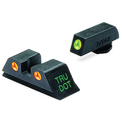 MEPROLIGHT TRU-DOT Tritium Night Sight Set for Glock 10MM, 45 | Orange & Green for sale at KYGUNCO.