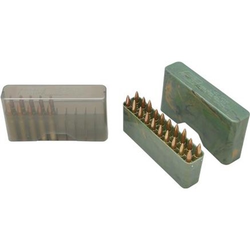 MTM Slip-Top Ammo Box 20rd 22-250, 243, 7.62x39 Clr-Gr for sale at KYGUNCO.