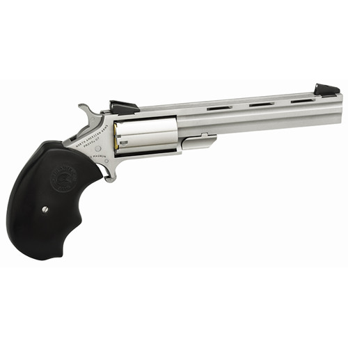 NAA Mini-Master 22 WMR 4" 5rd Mini Revolver - Stainless / Rubber Grip for sale at KYGUNCO.