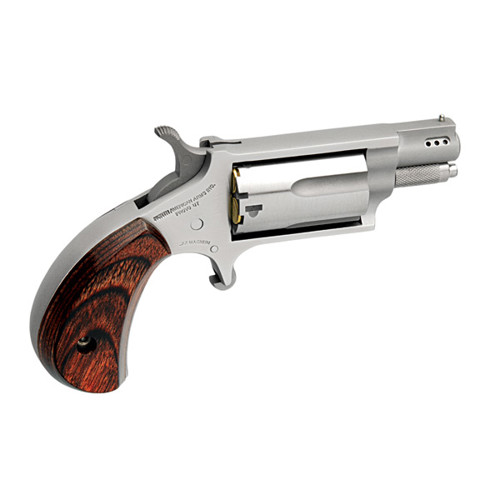 NAA 22 WMR 1.125" 5rd Mini-Revolver w/ Ported Barrel - Stainless / Rosewood for sale at KYGUNCO.