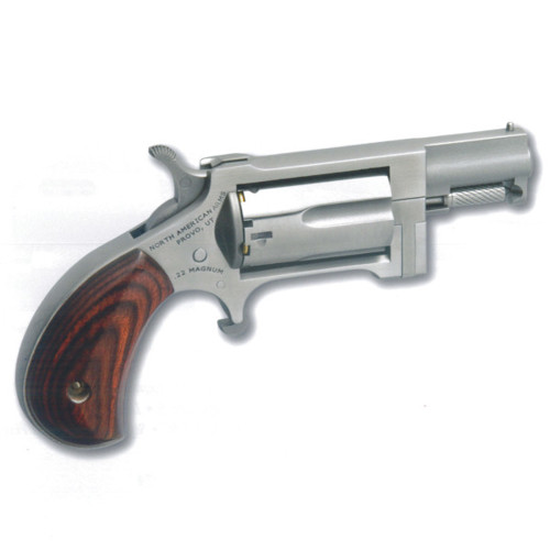 NAA Sidewinder 22WMR 1.5" 5rd Mini-Revolver - Stainless / Rosewood Grips for sale at KYGUNCO.