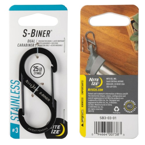 NITE IZE S-BINER # 3 BLACK SS for sale at KYGUNCO.