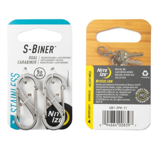 NITE IZE S-BINER # 1 2PK SS for sale at KYGUNCO.