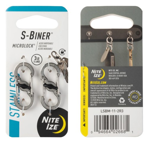 NITE IZE S-BINER MICRO LOCK 2PK SS for sale at KYGUNCO.