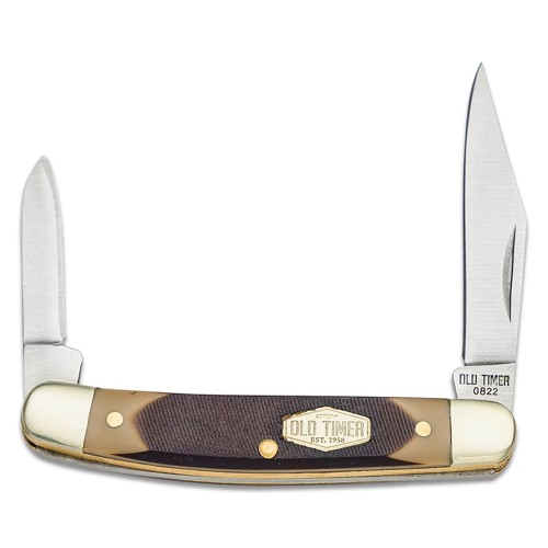 OLD TIMER Minuteman Slipjoint Folding Knife 2.8" Closed | Brown Handles for sale at KYGUNCO.