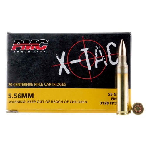 PMC X-TAC 5.56 NATO 55gr Full Metal Jacket Boat Tail Ammunition | 20 Rounds