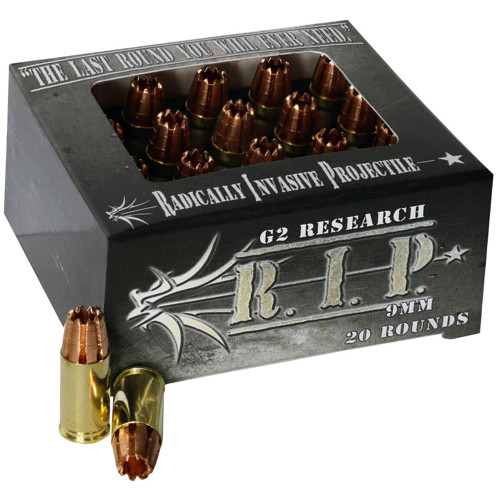 G2 RESEARCH R.I.P. Solid Copper 9mm 92gr Hollow Point Ammunition | 20 Rounds for sale at KYGUNCO.