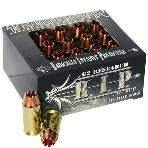 G2 RESEARCH R.I.P. Solid Copper 45 ACP 158gr Hollow Point Ammunition | 20 Rounds for sale at KYGUNCO.