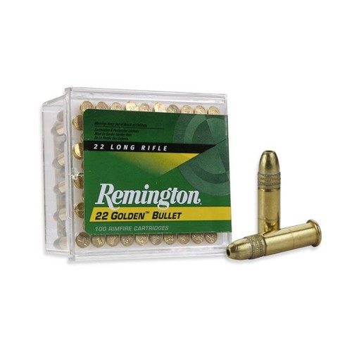 REMINGTON Golden Bullet 22LR 36gr High-Velocity Plated Hollow Point Ammunition | 100 Rounds for sale at KYGUNCO.