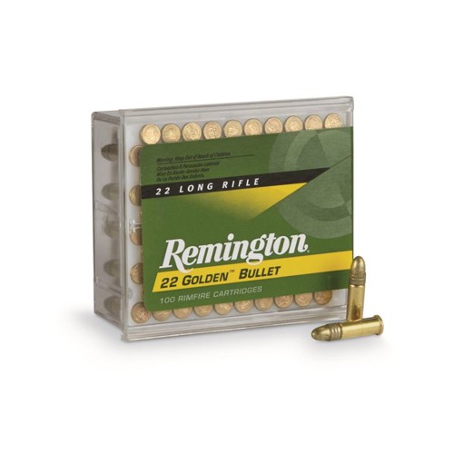 REMINGTON Golden Bullett 22LR 40gr Plated Round Nose Ammunition | 100 Rounds for sale at KYGUNCO.