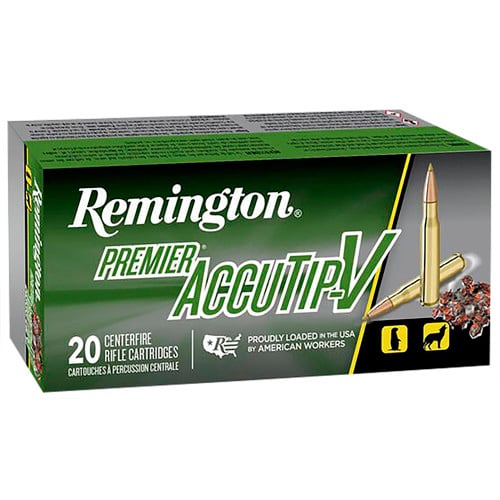 REMINGTON 222 Rem Premier AccuTip-V Boattail 50Gr 20rd for sale at KYGUNCO.